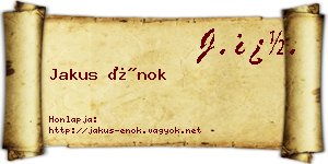 Jakus Énok névjegykártya